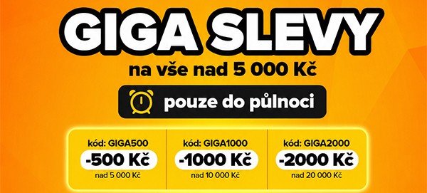 Sleva 500&nbsp;Kč, 1&nbsp;000&nbsp;Kč nebo 2&nbsp;000&nbsp;Kč na notebooky, počítače, telefony, LCD monitory a&nbsp;další GIGOVKY. | GIGACOMPUTER.CZ