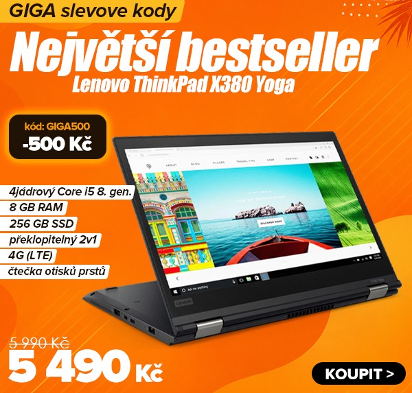 Lenovo ThinkPad X380 Yoga za 5&nbsp;990&nbsp;Kč - Notebook | GIGACOMPUTER.CZ
