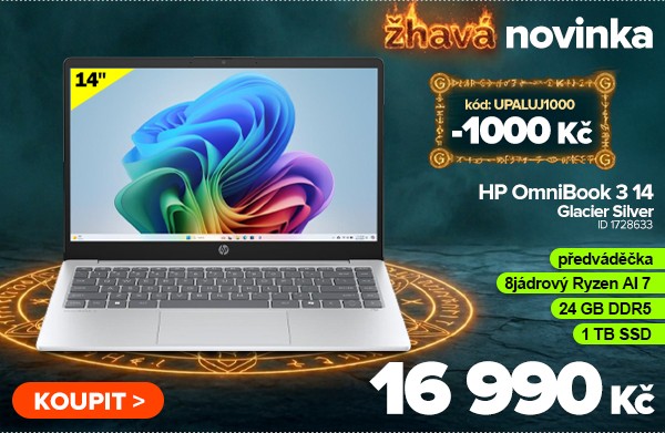 HP OmniBook 3&nbsp;14-ha0001ne Glacier Silver za 16&nbsp;990&nbsp;Kč - Notebook | GIGACOMPUTER.CZ