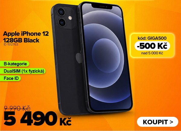 Apple iPhone 12&nbsp;128GB Black za 5&nbsp;990&nbsp;Kč - Mobilní telefon | GIGACOMPUTER.CZ
