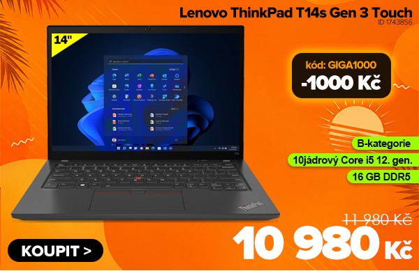 Lenovo ThinkPad T14s Gen 3&nbsp;Touch za 11&nbsp;980&nbsp;Kč - Notebook | GIGACOMPUTER.CZ