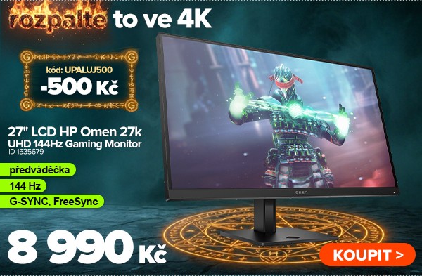27" LCD HP Omen 27k UHD 144Hz Gaming Monitor za 8&nbsp;990&nbsp;Kč - Monitor | GIGACOMPUTER.CZ