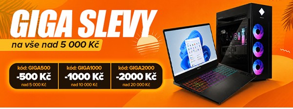 Sleva 500&nbsp;Kč, 1&nbsp;000&nbsp;Kč nebo 2&nbsp;000&nbsp;Kč na notebooky, počítače, telefony, LCD monitory a&nbsp;další GIGOVKY. | GIGACOMPUTER.CZ