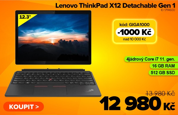 Lenovo ThinkPad X12&nbsp;Detachable Gen 1&nbsp;za 13&nbsp;980&nbsp;Kč - Notebook | GIGACOMPUTER.CZ