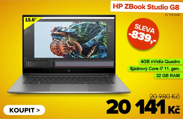HP ZBook Studio G8&nbsp;za 20 141&nbsp;Kč - Notebook | GIGACOMPUTER.CZ