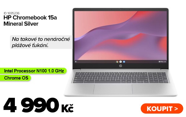 HP Chromebook 15a-nb0504sa Mineral Silver za 4&nbsp;990&nbsp;Kč - Notebook | GIGACOMPUTER.CZ