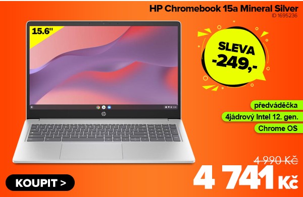 HP Chromebook 15a-nb0504sa Mineral Silver za 4&nbsp;741&nbsp;Kč - Notebook | GIGACOMPUTER.CZ