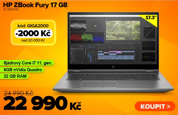 HP ZBook Fury 17&nbsp;G8&nbsp;za 24&nbsp;990&nbsp;Kč - Notebook | GIGACOMPUTER.CZ