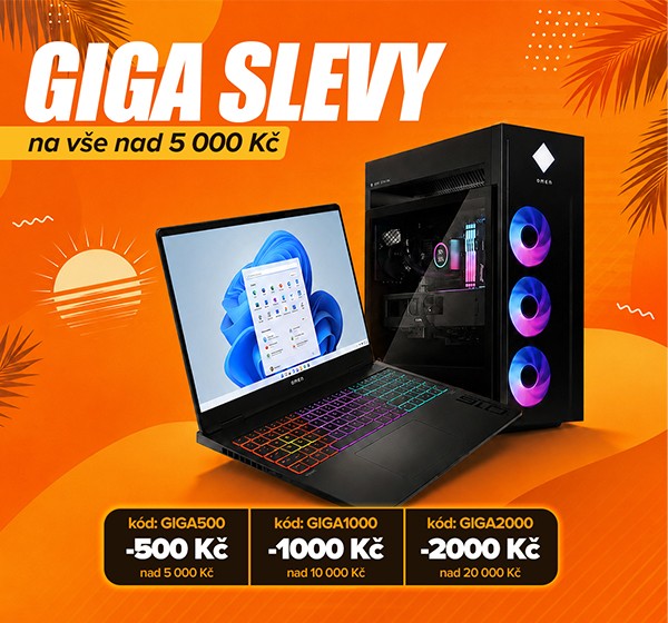 Sleva 500&nbsp;Kč, 1&nbsp;000&nbsp;Kč nebo 2&nbsp;000&nbsp;Kč na notebooky, počítače, telefony, LCD monitory a&nbsp;další GIGOVKY. | GIGACOMPUTER.CZ
