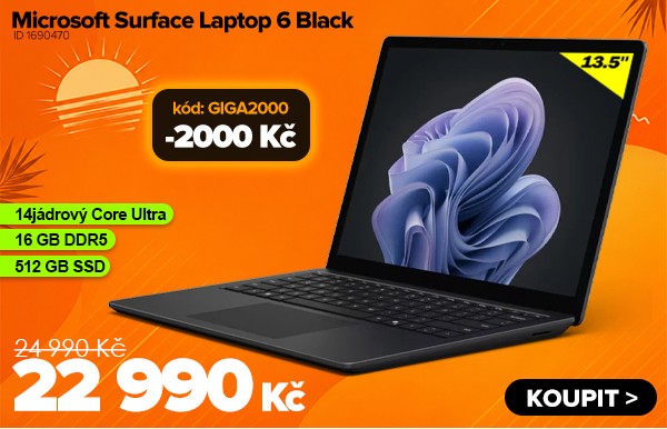 Microsoft Surface Laptop 6&nbsp;Black za 24&nbsp;990&nbsp;Kč - Notebook | GIGACOMPUTER.CZ