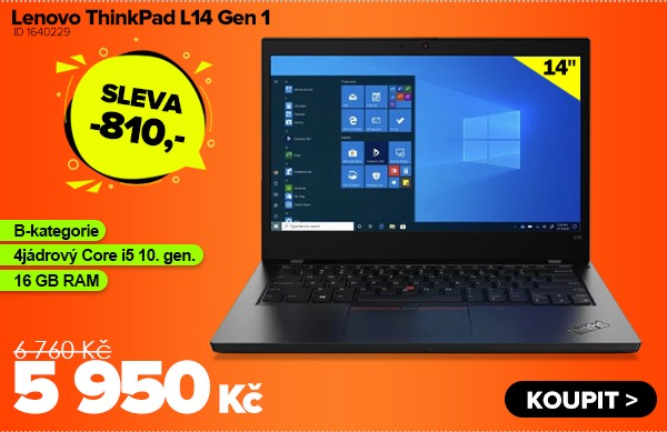Lenovo ThinkPad L14&nbsp;Gen 1&nbsp;za 5&nbsp;950&nbsp;Kč - Notebook | GIGACOMPUTER.CZ