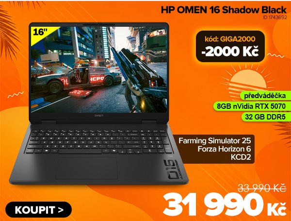 HP OMEN 16-am0003nx Shadow Black za 33&nbsp;990&nbsp;Kč - Notebook | GIGACOMPUTER.CZ