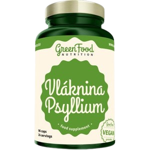 GREENFOOD NUTRITION Vláknina Psyllium 96 kapslí