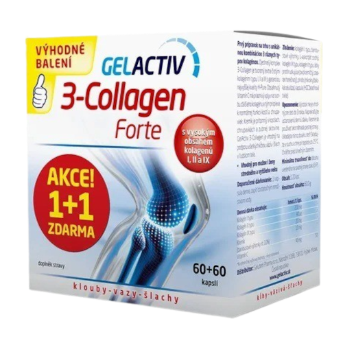 GelActiv 3-Collagen Forte 1+1 zdarma 120 kapslí | Pilulka.cz