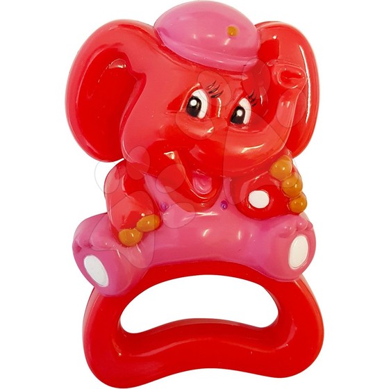 Hrkálka do ruky TIMBO červený sloník