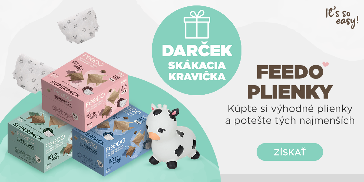 Plienky Feedo so skákacou kravičkou ZADARMO | feedo.sk