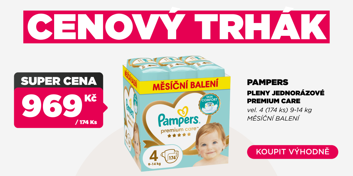 PAMPERS Pleny jednorázové Premium Care vel. 4 (174 ks) 9-14 kg - měsíční balení | feedo.cz