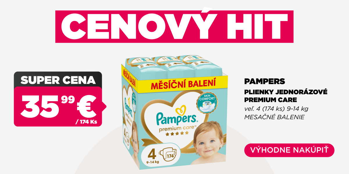 PAMPERS Plienky jednorázové Premium Care veľ. 4 (174 ks) 9-14 kg - mesačné balenie | feedo.sk