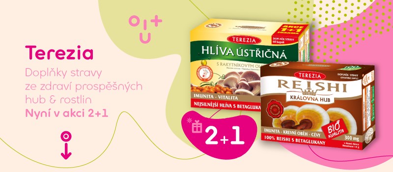 Hlavní banner, produkty Terezia v akci 2+1 ZDARMA