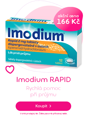 Imodium RAPID 2 mg dispergovatelné v ústech, 12 tablet | Pilulka.cz