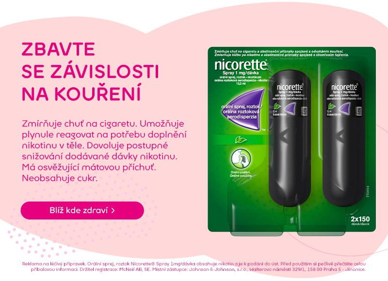 Nicorette ® Spray 1mg/dávka, orální sprej, roztok 2x150 dávek 2 x 150 ks