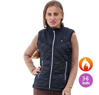Dámská vyhřívaná vesta inSPORTline WARMher - černá