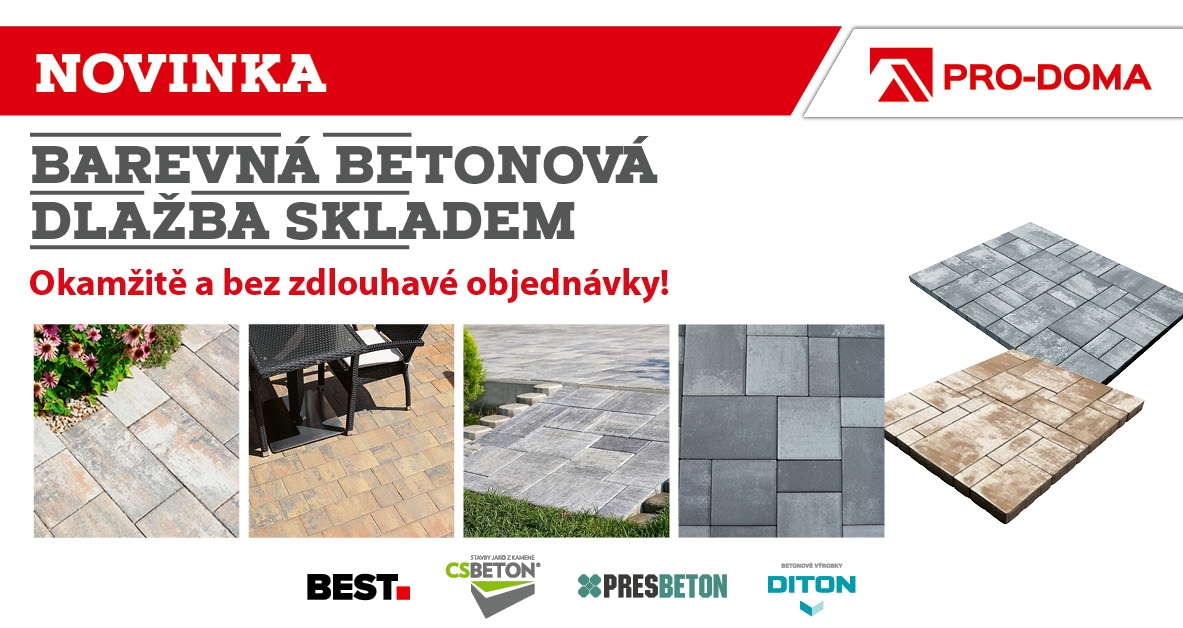 Barevná dlažba vždy skladem | Stavebniny PRO-DOMA | Váš dodavatel stavebních materiálů