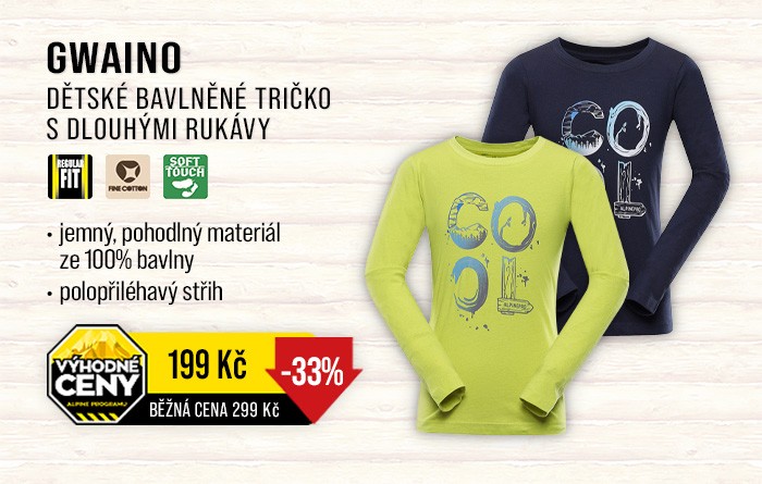 DĚTSKÉ BAVLNĚNÉ TRIKO GWAINO | ALPINE PRO