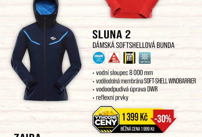 DÁMSKÁ SOFTSHELLOVÁ BUNDA SLUNA 2 | ALPINE PRO