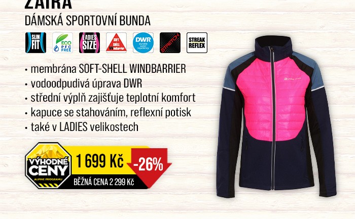 DÁMSKÁ BUNDA S MEMBRÁNOU ZAIRA | ALPINE PRO