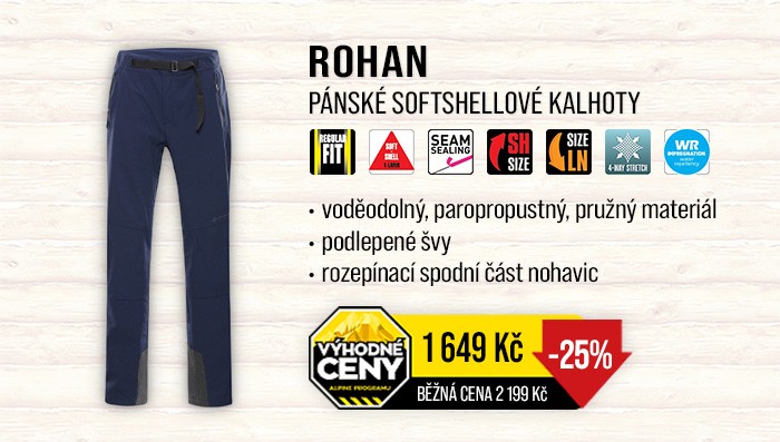 PÁNSKÉ SOFTSHELLOVÉ KALHOTY ROHAN | ALPINE PRO