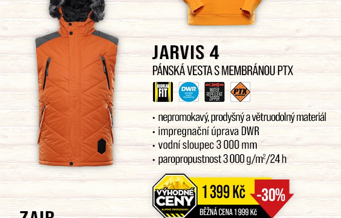 PÁNSKÁ VESTA S MEMBRÁNOU PTX JARVIS 4 | ALPINE PRO