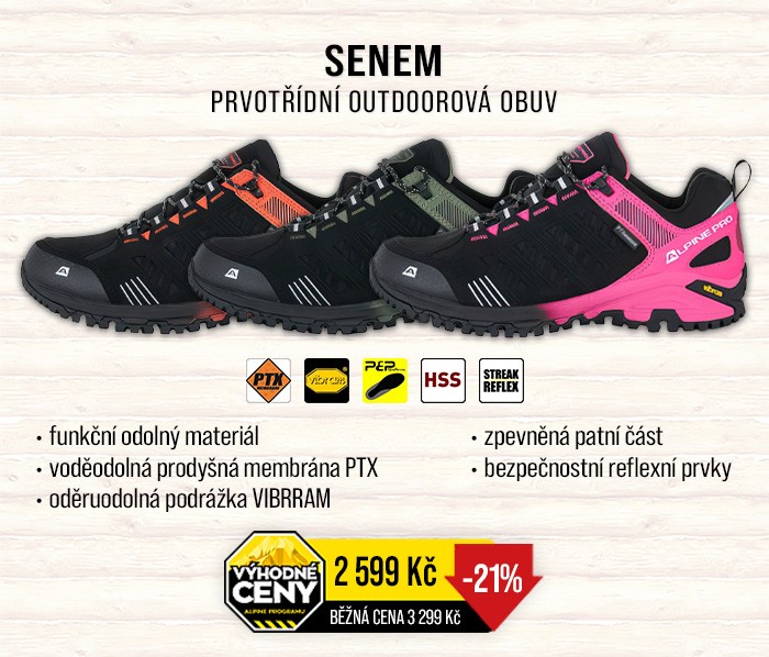 OUTDOOROVÁ OBUV S MEMBRÁNOU PTX SENEM | ALPINE PRO