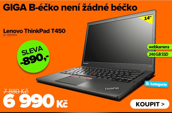 Lenovo ThinkPad T450 za 6 990 Kč - Notebook | GIGACOMPUTER.CZ